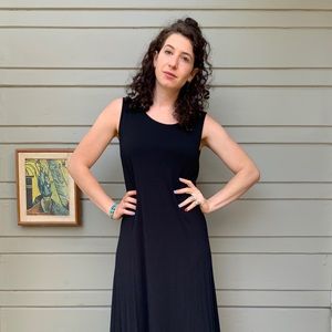Super stretch long black dress